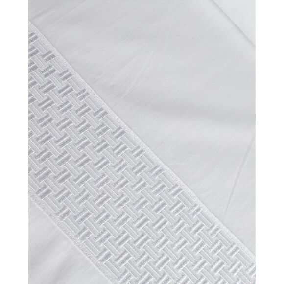 Maurizio Italy Basket Weave Duvet Set, White - Picture 2 of 2